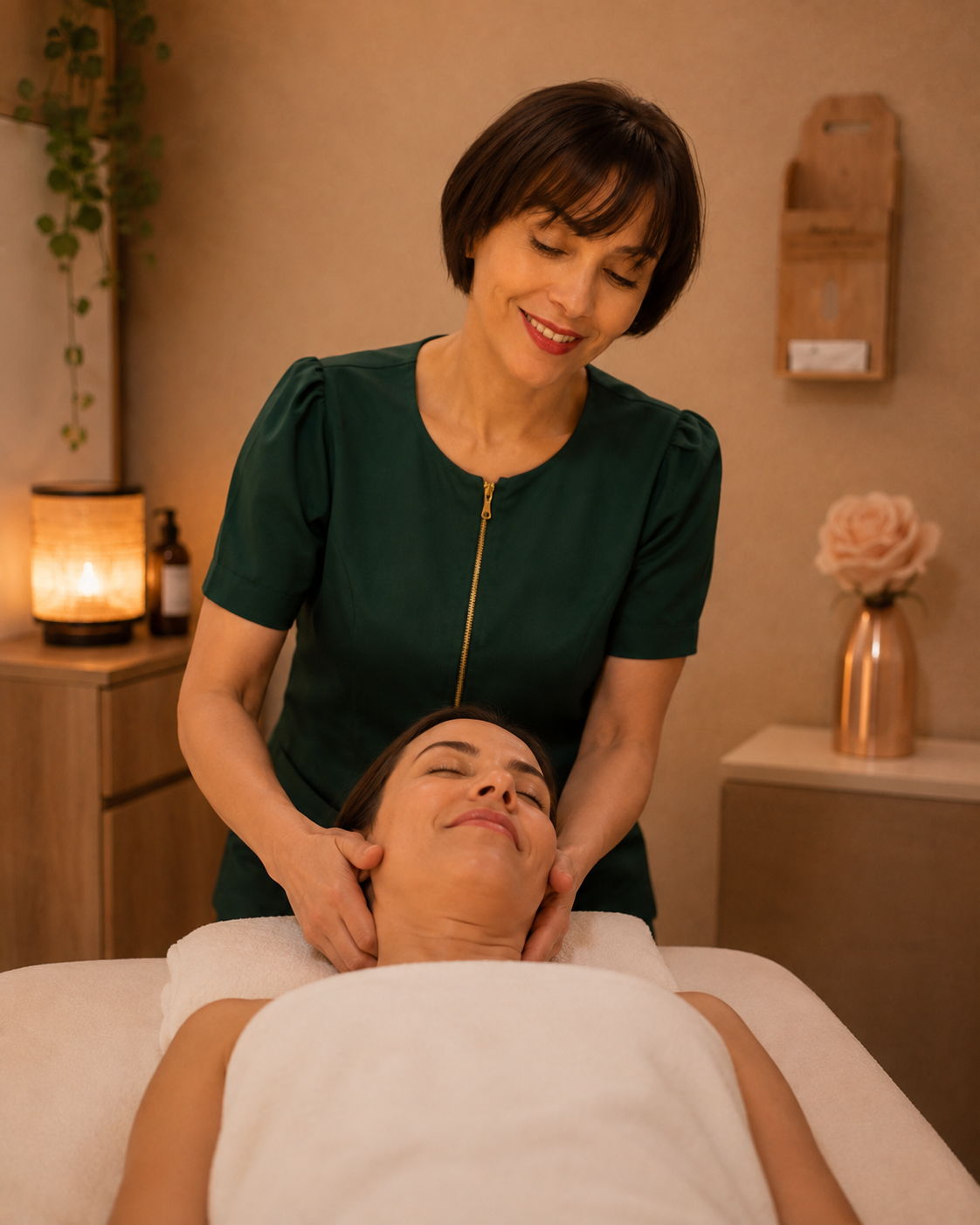 Ambiente acolhedor e sofisticado de estética e massoterapia Estética Verde Vital em Santana